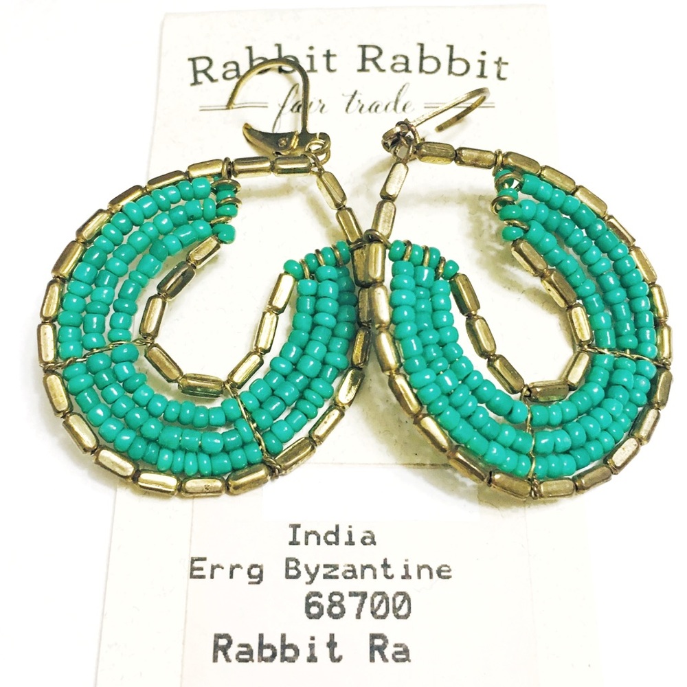 NWT Errg Byzantine tear drop turquoise earrings